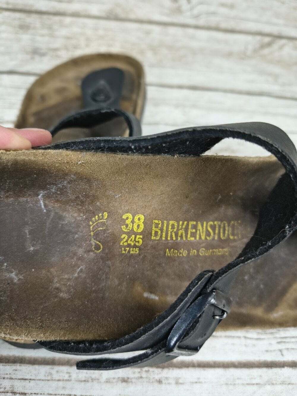 Birkenstock Gizeh Black Sandals Women Size 38 - Picture 4 of 5